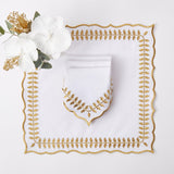 Make each meal a celebration of timeless beauty with the White & Gold Laurel Placemats & Napkins - a perfect set to create a sophisticated and inviting dining atmosphere.