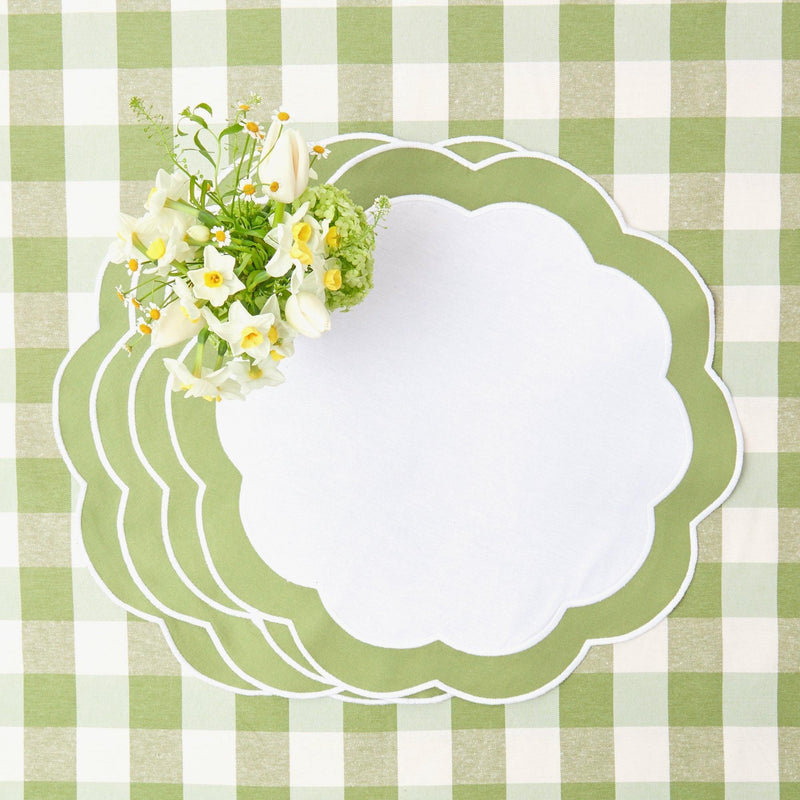 Green Appliqué Placemats (Set of 4) - Mrs. Alice