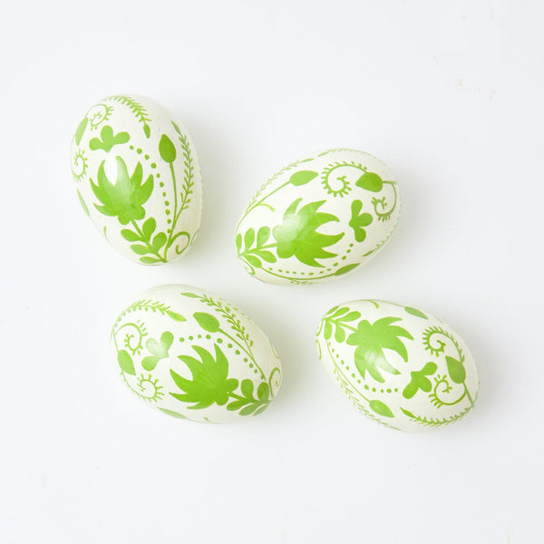 Hand Painted Pastel Green Eggs (Set of 4) - Mrs. Alice