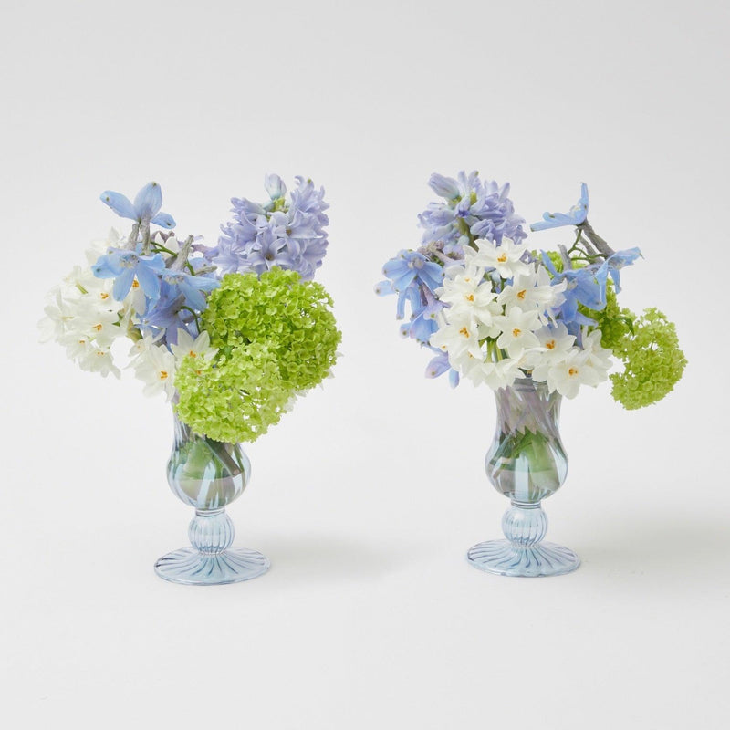 Small Blue Fluted Vase (Pair) - Mrs. Alice