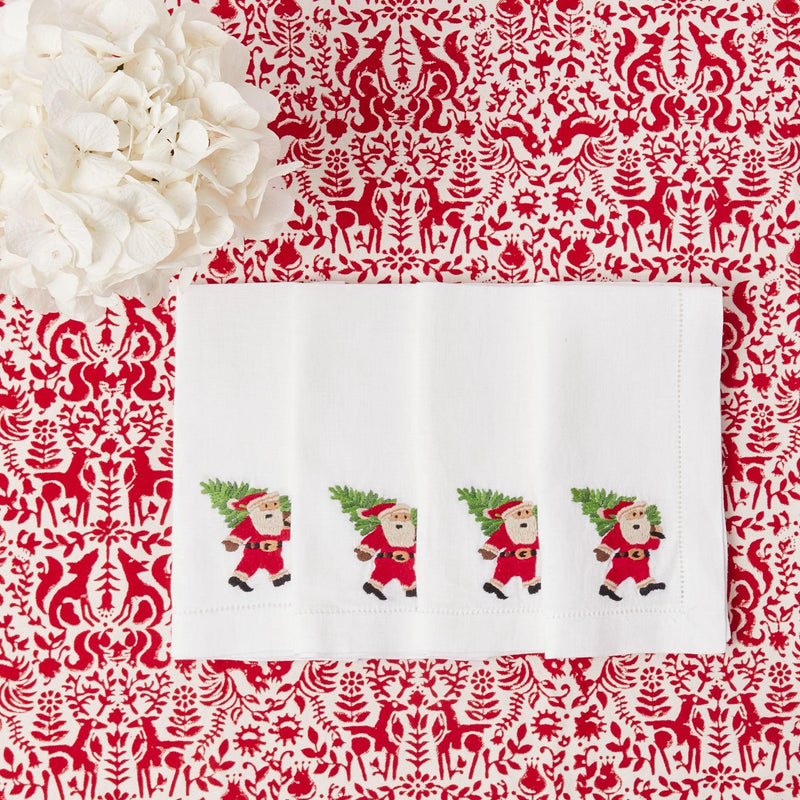 Enhance your holiday gatherings with the intricate charm of the White Hand Embroidered Father Christmas Napkins, designed to bring a touch of tradition and craftsmanship to your Christmas celebrations.