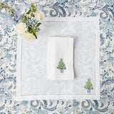 White Embroidered Christmas Tree Napkins (Set of 4) - Mrs. Alice