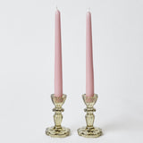 Small Green Lace Edge Candle Holders (Pair) - Mrs. Alice