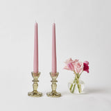 Small Green Lace Edge Candle Holders (Pair) - Mrs. Alice