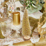 Enhance your Christmas celebrations with the classic charm of our Set of 3 Gold Glitter Trees, designed to bring festive elegance to your space.