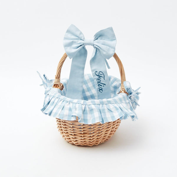 Blue Gingham Basket - Mrs. Alice