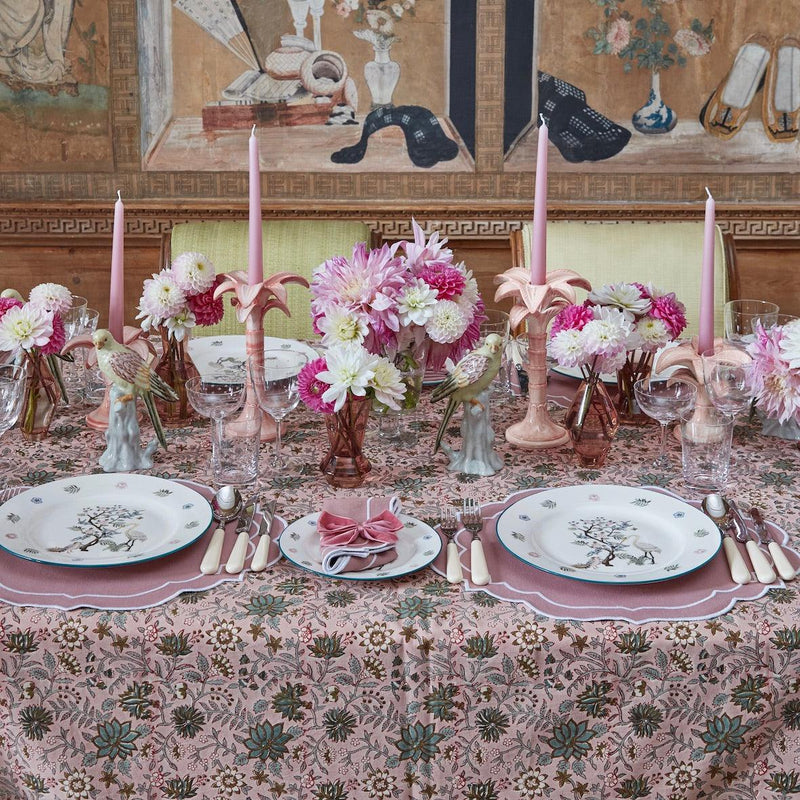 Pink Poppy Vine Tablecloth - Mrs. Alice
