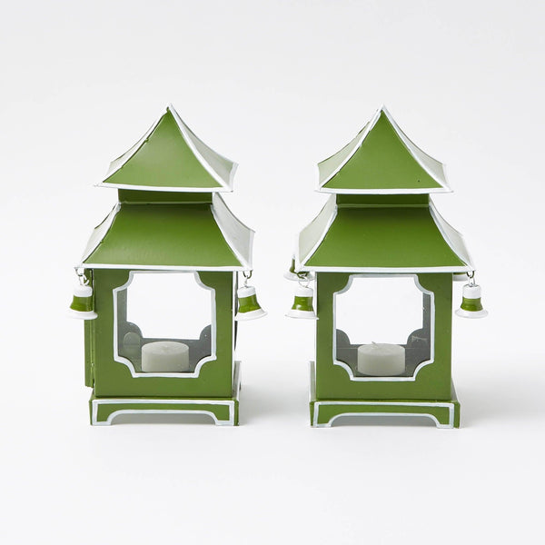 Apple Green Mini Pagoda Lantern (Pair) - Mrs. Alice