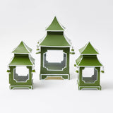 Illuminate your surroundings with the whimsical and enchanting Apple Green Mini Pagoda Lanterns, designed to bring the energy of green and a stylish touch to your lighting.