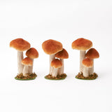 Elevate your decor with the charming Small Orange Velvet Mushroom Set, a delightful trio for any space.