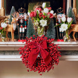 Festive Red Berry Wreath - Mrs. Alice