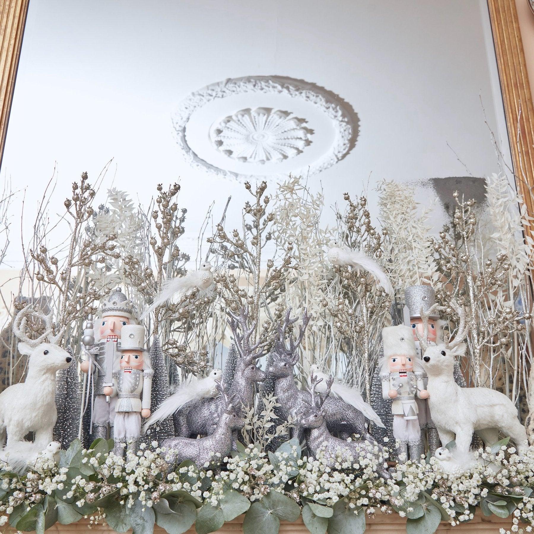 Large Silver Glitter Nutcracker Trio - Mrs. Alice