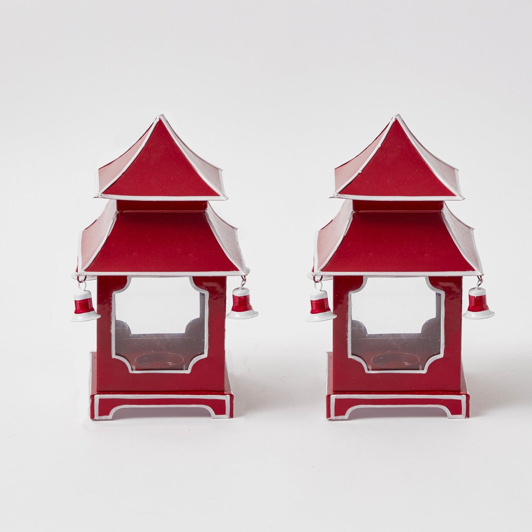 Berry Red Mini Pagoda Lantern (Pair)