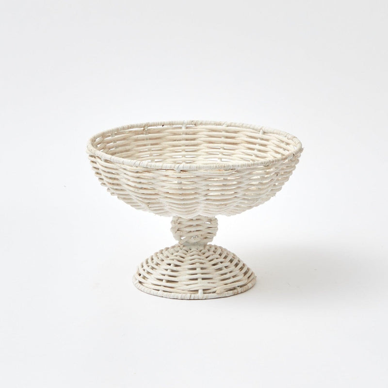 White Wicker Footed Bowl - Mrs. Alice