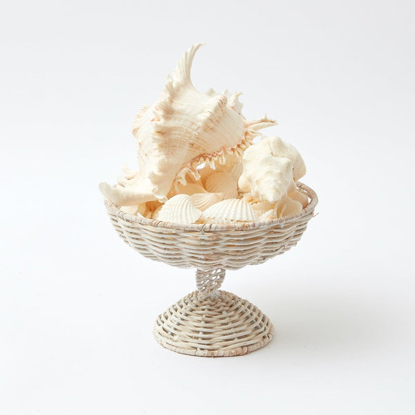 White Wicker Footed Bowl - Mrs. Alice