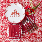 Red and White Bertrando Tablecloth - Mrs. Alice