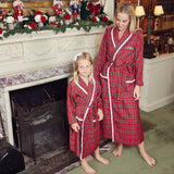 Make your relaxation time a delightful experience with the Red Tartan Frilled Dressing Gown - a cozy addition that captures the spirit of comfort and classic style.