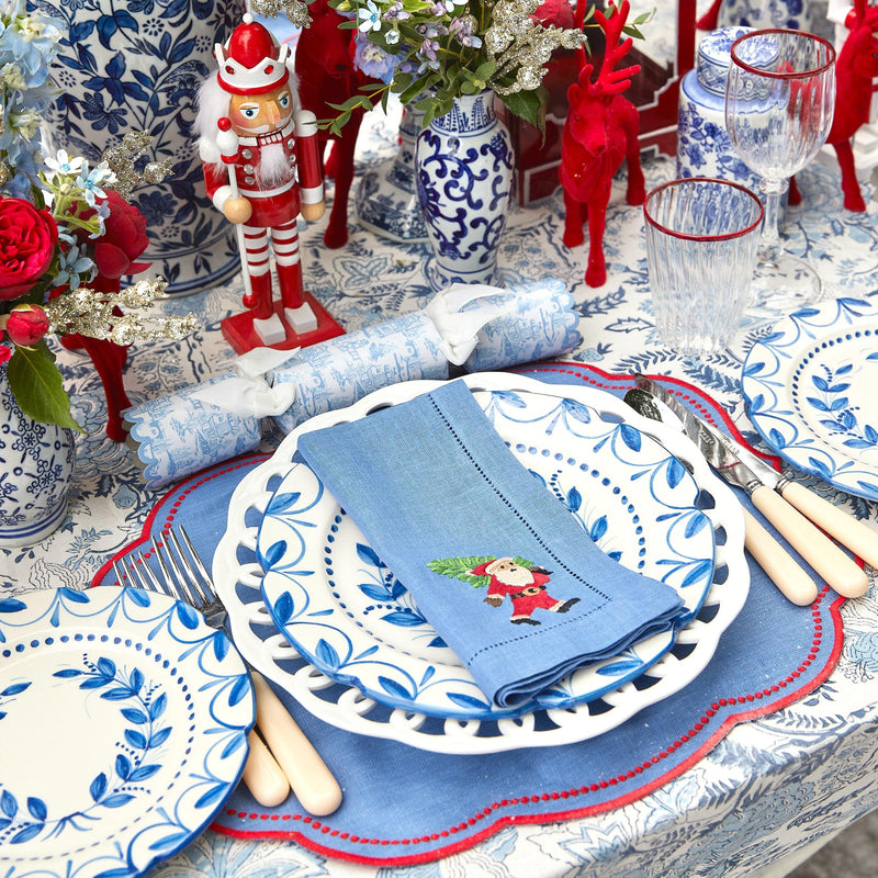 Eloise Blue & Red Placemats & Father Christmas Napkins (Set of 4) - Mrs. Alice