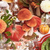 Create a cozy atmosphere with the velvety charm of the Small Orange Velvet Mushroom Set, perfect for a warm and inviting space.